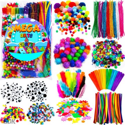 GoodyKing Arts and Crafts Supplies for Kids - 1170Pcs+ Craft Art Supply Kit for Toddlers Kids Craft Supplies & Materials Age 4 5 6 7 8 9 - Christmas D.I.Y. Crafting School Supplies